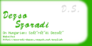 dezso szoradi business card